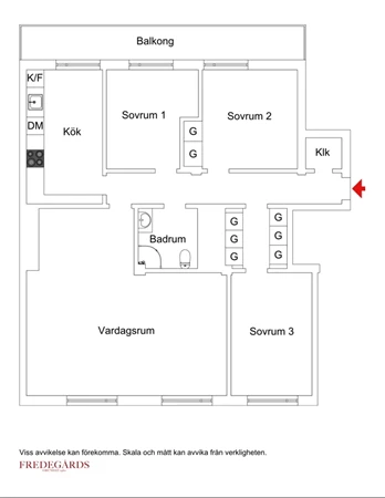 Planlösning för Valhallavägen 52, 6 tr