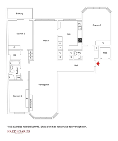 Planlösning för Grevgatan 42, 6 tr
