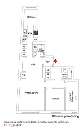 Planlösning för Grevgatan 40, 2 tr
