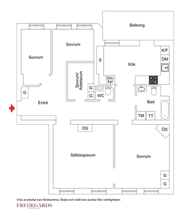 Planlösning för Vegagatan 3