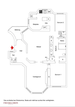 Planlösning för Östermalmsgatan 94, 5tr