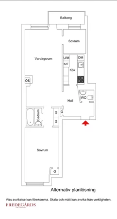 Planlösning för Grevgatan 12, 2 tr