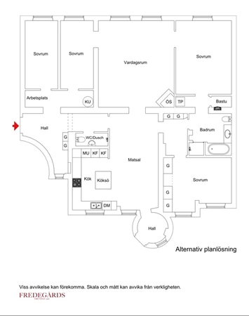 Planlösning för Banérgatan 4