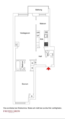 Planlösning för Grevgatan 12, 2 tr