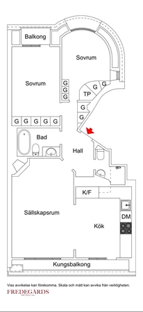 Planlösning för Linnégatan 102, 5 tr