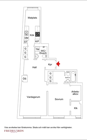 Planlösning för Grevgatan 40, 2 tr