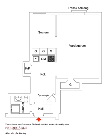 Planlösning för Artillerigatan 63