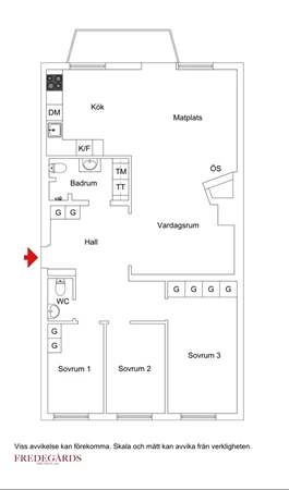 Planlösning för Sandelsgatan 30, 3 tr